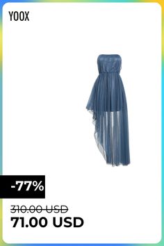 tulle, no appliqués, solid color, deep neckline, sleeveless, fully lined, hook-and-eye closure, zipper closure, no pockets, asymmetrical hemline, stretch, dress , Color: Blue , Size: L Deep Neckline, Stretch Dress, Short Dress, Short Dresses, Color Blue, Solid Color, Mini Dress, Zipper, Blue