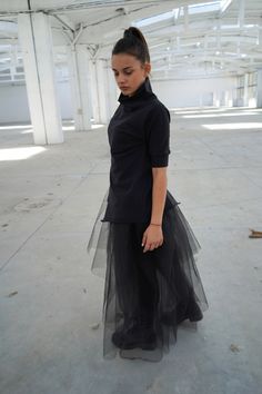 "Skirt For Women, Black Skirt, Maxi Skirt ◈ Stylish and chic fashion is our shared dream! You can be sure that this piece is made with a lot of love and craftsmanship. The top is available here - https://etsy.me/2UawGYg ◈ S I Z I N G ◈ This item is available from XS to 2XL. Please, have a look at my Size Chart below before placing your order. ◈ D E L I V E R Y ◈ This item will be shipped in up to 5 days after your order was placed. We use Express worldwide shipping for all of our items. Shipping Fall Pleated Tulle Skirt, Fall Tulle Pleated Skirt, Fall Party Tulle Skirt, Fall Party Tulle Bottoms, Fall Tiered Tulle Skirt, Fall Tulle Long Skirt, Fall Full Tulle Skirt, Chic Fitted Tulle Petticoat, Fall Season Full Tulle Skirt