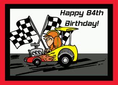 Drag Racing 84th Birthday Card 65th Birthday Cards, 100th Birthday Card