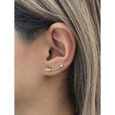 Chic Trendy Silver Arrow Ear Crawler Earrings - Height: Approximately 0.9: - Width: Approximately 0.2" - Alloy Crawler Earrings, Ear Crawler, Silver Arrow, Ear Crawler Earrings, Ear Climbers Earrings, Crawlers Earrings, Arrow Earrings, Minimalist Earrings Studs, Climber Earrings