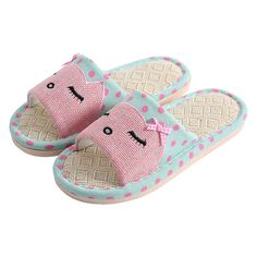 Children's Cartoon Linen Slippers Women's Summer Indoor Non-slip are the perfect footwear for both children and women. Made of high-quality linen, these slippers provide ultimate comfort and breathability during the hot summer days. The cartoon design adds a fun element to these slippers, making them appealing to kids. With a non-slip sole, they ensure safety while walking on any surface, whether indoors or outdoors. These slippers are suitable for various occasions such as indoor activities, be Summer Slippers With Soft Sole And Round Toe, Closed Toe Indoor Slippers, Summer Indoor Closed Toe Slippers, Indoor Closed Toe Slippers For Summer, Spring Comfortable Slippers With Soft Sole, Comfortable Cotton Summer Sandals, Comfortable Cotton Sandals For Summer, Casual Beach Slippers With Soft Sole, Summer Sandals With Round Toe