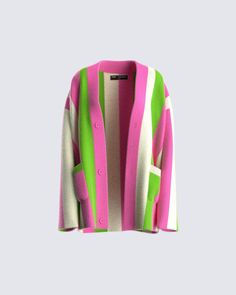 Wrap yourself up in sweetness with this candy-striped cardigan 🍭 Bring a little sugar into their lives, but don't let them forget you got some spice in there too💓 Cute Online Clothing Stores, Png Clothes, Stripe Cardigan, Concept Clothing, Ribbed Mini Dress, Dress Gloves, Love Clothing, Baddie Outfits Casual, Color Block Sweater