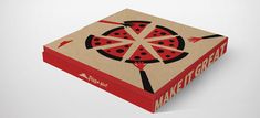 a pizza box that has been designed to look like an umbrella