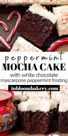 peppermint mocha cake with white chocolate and mascarpone peppermin frosting