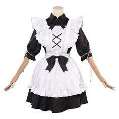 Black Maid Dress, Fanfic Outfits, Maid Clothes, Halloween Carnival Party, Suit Cosplay, Maid Uniform, Maid Cosplay, Op Dress, Black White Outfit