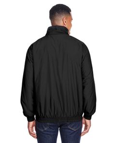 Adult Fleece-Lined Nylon Jacket - BLACK/ BLACK - L | Harriton Adult Fleece-Lined Nylon Jacket in Black Size Large King Fashion, Easy Embroidery, Blank Apparel, Alternative Outfits, Black Xs, Columbia Sportswear, Athletic Fashion, American Apparel, Raglan Sleeve