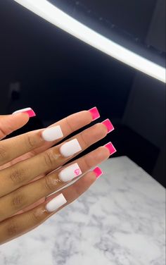 Dope Nail Designs Mid Length, Simple Baddie Nails, Nail Ideas Black Women, Nail Salon Nails, Basic Baddie Nails, Bts Nails, Nails Girly, Bad Kid