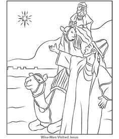 jesus and the three wise men coloring pages for kids to print out, with pictures on them