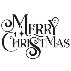 merry christmas lettering in black and white