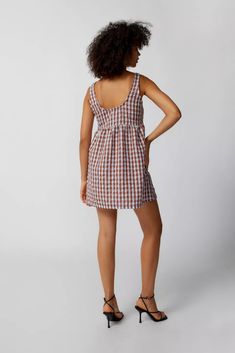 UO Melly Gingham Mini Dress | Urban Outfitters Short Cuts