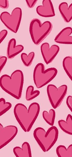 many pink hearts on a pink background