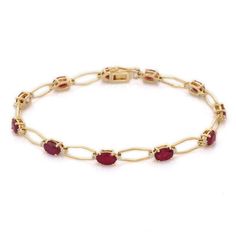 This is part of Chairish’s Fine Jewelry assortment.  This Ruby Diamond Tennis Bracelet in 14K gold showcases 11 endlessly sparkling natural ruby, weighing 5.85 carat and 22 pieces of diamonds weighing 0.26 carat. It measures 7.5 inches long in length.  Ruby improves mental strength.  Designed with perfect oval cut ruby with two diamonds beside each ruby with solid gold loop to make you stand out on any occasion or event. The elegant style complements the attire beautifully and this is a perfect Unique Gift, Bridal Shower Gift, Secret Santa Gift, Gift For Sister, Mother Daughter Gift, Bride To Be Gift, Bridesmaid Gift, Thanksgiving Gift, Anniversary Present, Christmas Gift or any Holiday Gift for Mother, Sister, Daughter, Grandma, Fiancé, Girlfriend, Valentine, Family or Friend on your list Gold Ruby Bracelet, Bracelet With Diamonds, Ruby Bracelet, Mother Daughter Gifts, Bangles Jewelry Designs, Diamond Tennis Bracelet, Mental Strength, Gold Bracelet For Women, Silver Chain Bracelet