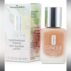 Clinique Super Balanced Makeup Shade: No. 02 Fair Size, 1.0 Oz /30 Ml New W/O Box Makeup Shades, Facial Soap, Body Soap, Makeup Foundation, Liquid Foundation, Anti Aging Skin Care, Oily Skin, Oil Free, Beauty And Personal Care