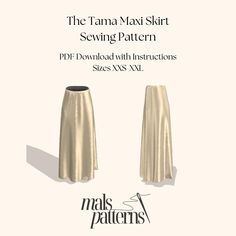 the tama skirt sewing pattern is available in sizes xs - 3xl