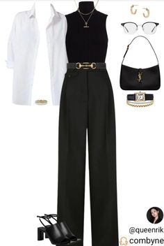 Black Pants White Blouse Outfit Classy, Black Tie Party Outfit Women, Cute Spring Outfits, Casual Work Outfit, Stunning Outfits, Cute Spring