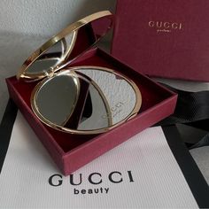 Gucci Cellophane Wrapped Beauty Mirror Unopened. Gift Giving Condition. Birthday Christmas Friendship Just Sealed Box With Mirror. No Bag Gucci Gift Sets, Gifts Fake Story, Gucci Marmont Belt, Gucci Beauty, Crystal Sunglasses, Gucci Scarf, Gucci Store, Gucci Gifts, Beauty Mirror