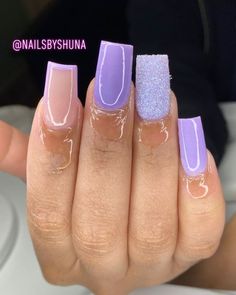 (paid link) New to Acrylic or need a refresher? We love to educate on the products ... White Acrylic Nails With Purple Design, Cute Nails For Birthday Purple, Baddie Short Acrylic Nails Blue, Light Blue Acrylic Nail Ideas, Cute Nails Medium Length, Short Square Acrylic Nails Purple, Nails Ideas For School, Colored Acrylic Nails Short, Purple Short Acrylic Nails