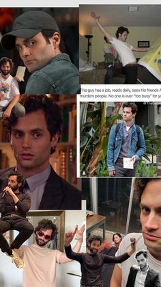 the collage shows many different pictures of men