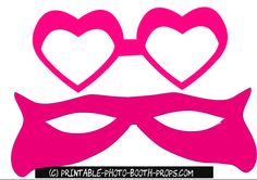 pink mask with hearts cut out on the front and side for valentine's day