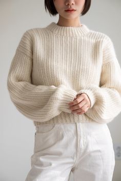 **THIS IS A DOWNLOADABLE CROCHET PDF FILE. IT IS NOT A FINISHED GARMENT.** The I'll Pencil You In Sweater is a beginner-friendly, vintage-inspired crochet sweater pattern. The sweater design boasts a chic double folded collar, thick bottom ribbing that gives any outfit a retro look, and timeless knit-like crochet stitches. The sweater pattern is size inclusive, ranging from sizes XS-5X and uses worsted weight yarn (so it works up quickly!). The pattern includes: -Detailed written instructions in Sweater Crochet Pattern Vintage, Comfy Sweater Crochet Pattern, Balloon Sleeves Sweater Crochet The Snugglery Pattern, Beige Sweater Knitted, Luxury Textured Knit Cropped Sweater For Fall, Cheap Soft Knit Cropped Sweater For Winter, Cheap Crew Neck Cropped Sweater For Winter, Affordable Stretch Knit Cropped Sweater, Cheap Cropped Sweater For Layering