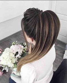 High Ponytail Hairstyles, Ponytail Hairstyles Easy, Classy Hairstyles, Beautiful Haircuts, Hairdo Wedding, Elegant Wedding Hair, Hair Tips Video