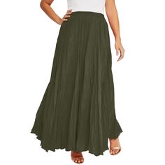 A classic silhouette that offers everyday elegance. Hand-crinkled fabric that is delivered spiraled. Easy elastic waist. Fully lined. Crinkle Skirt, Crinkle Fabric, Occasion Dresses Wedding, Classic Denim Jacket, Dark Olive Green, Tunic Tank Tops, Ladies Of London, Dress Suits, Cocktail Dress Party