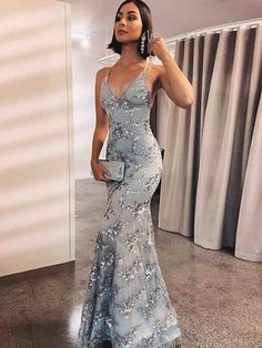 2024 Prom Dress Silver Long V-neck Sleeveless Sheath is made-to-order by professional tailors. You can choose from 40+ colors and sizes 2 to 16W. This chic dress is also perfect as your wedding guest dress. Product Details: Silhouette:Sheath/Column;Season:Spring , Summer , Fall , Winter;Fabric:Other;Neckline:V-neck;Waist:Natural;Sleeve:Sleeveless;Back Style:Other;Hemline/Train:Sweep/Brush Train;Shown Color:Silver Sequin Mermaid Dress, Long Evening Dress, Prom Dress Inspiration, Wedding 2024, Vestidos Prom, Photo Edited, Dresses Elegant, Dress Prom, Dress Formal