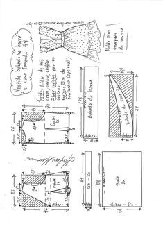 an image of the pattern for a bow tie, with measurements and instructions to make it