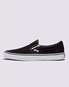 Vans | Classic Slip-On Black Classics Shoe Classic Black Low-top Slip-ons, Classic Vans Slip-ons, Classic Round Toe Slip-ons For Streetwear, Classic Slip-ons With Vulcanized Sole For Streetwear, Vans Men Shoes, Vans Slip On Black, Vans Slip On Shoes, Mens Vans Shoes, Vans Store