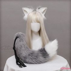 Qteee - Premium Fox-Ears Tail Headband: Ideal Cosplay Costume Accessory Punk Cat Ears Costume Accessories For Cosplay, Novelty Cat Ears Costume Hat For Cosplay, Winter Cosplay Costume Accessories With Ears, Themed White Costume Accessories For Cosplay, Novelty Cat Ears Costume Accessories For Cosplay, Novelty Cosplay Costume Accessories With Ears, Novelty Costume Accessories With Ears For Cosplay, Novelty Costume Accessories For Cosplay With Ears, Themed Costume Accessories For Cosplay With Ears