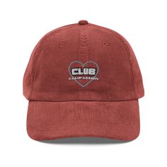 Step up your style with an embroidered old-school cap and help pave the way for a kinder, gentler world with our "Club Compassion" Vintage Corduroy Cap, a stylish and meaningful accessory that combines retro flair with a powerful message.  * 100% cotton corduroy * Unstructured, 6-panel, low-profile * Cotton twill sweatband and taping * 6 embroidered eyelets * Adjustable strap with a gold-colored metal buckle * Head circumference: 20″-22″ (50.8 cm-56 cm) This product is made especially for you as Corduroy Cap, Vintage Corduroy, Hat Embroidery, Embroidered Baseball, Retro Gift, Embroidered Baseball Caps, Head Circumference, Dad Hat, Metal Buckles