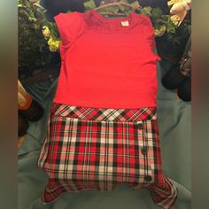 Nwot Wonder Nation Kid Size Xxl (18) Girls Red And Plaid Holiday Dress. Red Short Sleeve School Dress, Casual Red Holiday Dress, Girls Red, Holiday Dress, Holiday Dresses, Kids' Dresses, Black Red, Casual Dresses, Black And Red