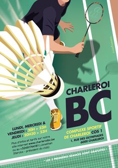 an advertisement for a tennis tournament with a man holding a racket in his hand