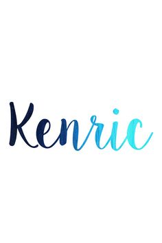 the word kenric written in blue ink