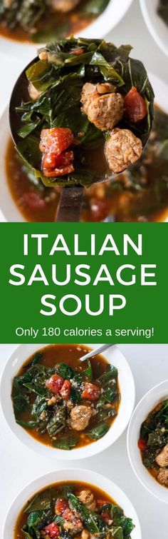 italian sausage soup with spinach and tomatoes