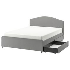 an image of a bed with drawers in the bottom drawer and mattress on it's side