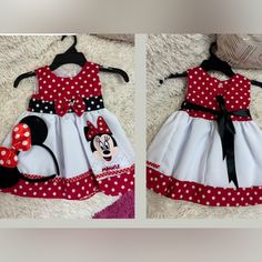 Beautiful Minnie Mouse Themed Dress For Babies With Included Headband Various Sizes New Without Tag 6 Months 12 Months 18 Months Fast Shipping Minnie Mouse Dress Baby, Embroidery Doll, Mouse Dress, Minnie Mouse Dress, Baby Minnie, Baby Minnie Mouse, Doll Clothes American Girl, Kids' Dresses, Baby Dress