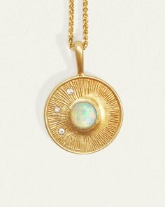 The Radiance Necklace in Polished 18K Gold Vermeil on a Fine Wheat chain captures the energy of the Moon. Shop the Radiance Necklace Gold online. Divine Guidance, Gold Vermeil Jewelry, Diamond Guide, Beautiful Moon, Vermeil Jewelry, Coin Necklace, Engagement Ring Wedding Band, The Energy, White Opal