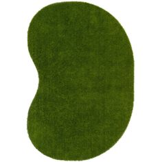 a green area rug is shown on a white background with the shape of an oval