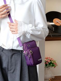 Bird in Bag - Compact Crossbody Bag for Outdoor Enthusiasts Belt Bag For Everyday Use, Purple Phone Bag With Cell Phone Pocket, Purple Crossbody Phone Bag With Cell Phone Pocket, Trendy Purple Shoulder Bag With Cell Phone Pocket, Purple School Bag With Mobile Phone Pocket, Purple Mobile Phone Bag For School, Daily Use Purple Crossbody Phone Bag, Purple School Bag With Cell Phone Pocket, Purple Travel Phone Bag With Removable Pouch