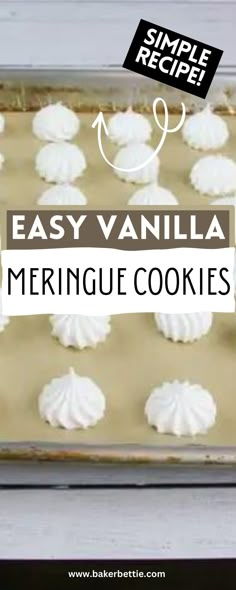 an easy vanilla meringue cookies recipe in a pan