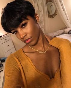 27 Piece Hairstyles, Pretty Short Hair, Pixie Haircut Fine Hair, Short Relaxed Hairstyles, Black Hair Short Cuts, Short Black Hair, Short Hair Pixie Cuts, Short Sassy Hair, Remy Human Hair Wigs