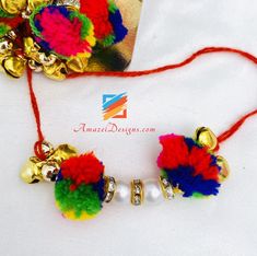 Multicoloured Pompom Ghungroo Beads Crystal Ganna - 12 pieces Explore more 👉 PUNJABI BRIDAL JEWELLERY ONLINE, Wedding Gana for Bride and Groom Naaz, Canada ⭐️⭐️⭐️⭐️⭐️ Amazel Designs has top quality jewellery. The earrings I purchased exceeded my expectations and I was beyond thrilled. The owner, Kiran, is an absolute sweetheart and personally emailed and thanked me for my purchase. Delivery was lightening fast and she even included a beautiful surprise gift. I intend on being a regular customer Bridal Jewellery Online, Online Wedding, Surprise Gift, Bridal Jewellery, Surprise Gifts, Quality Jewelry, Bride And Groom, Infinity Bracelet, Online Jewelry