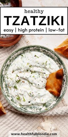 This 5-minute homemade tzatziki recipe is simple, healthy, and made with low-fat Greek yogurt. It’s high in protein, oil-free, creamy, and tangy. Serve it with summer crudité, warm pita, grilled veggies, crispy chicken, or in gyros! This cucumber yogurt sauce recipe is easy to make and tastes so delicious.