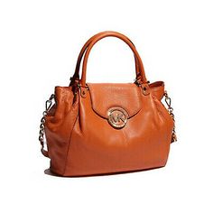 Style: Fulton LG Tote Color: Tangerine Size (cm): 35.56 x 25.4 x 12.7 Material: Leather, Lining Polyester Gold Tone Hardware Michael Kors Crossbody Satchel For Daily Use, Leather Bags With Branded Hardware For Daily Use, Leather Travel Bags With Branded Hardware, Leather Handheld Bag With Branded Hardware, Handheld Leather Bags With Branded Hardware, Daily Use Handheld Shoulder Bag With Branded Hardware, Leather Satchel With Branded Hardware, Leather Satchel Bags With Branded Hardware, Leather Shoulder Bag With Branded Hardware For Everyday