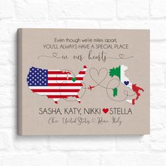 an american and irish map with the words you always have a special place on our heart