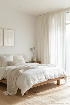 Minimalist bedroom decor with aesthetic and neutral style White Color Bedroom Ideas, White Modern Apartment Decor, Bedroom White Walls Ideas, Minimalism Room Ideas, Small Bedroom White Walls, Bedroom Small Space Ideas, Small Bedroom Aesthetic Cozy, Main Bedroom Ideas Modern, Bedroom Inspirations Scandinavian