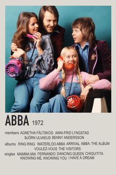 an ad for abra with three people talking on the phone and one holding a telephone