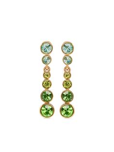 gold-tone/green crystal embellishment round cut bezel setting drop design clip-on design These earrings come as a pair. Extravagant Earrings, Dress Reference, Drop Design, Demi Fine Jewelry, Earrings Green, Iconic Bags, Fine Watches, Green Crystal, Crystal Embellishment