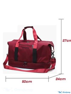 OrcaJump - Womens Waterproof Oxford Canvas Large Capacity Travel Bag, Zipper Gym Bag, Solid Color Sports & Outdoor Daily Handbag in Black, Red Waterproof Travel Bag, Versatile Waterproof Sports Bag, Red Waterproof Outdoor Bags, Versatile Durable Sports Bag, High-capacity Practical Bag For Outdoor Activities, Multifunctional Waterproof Sports Bags, Durable Multifunctional Sports Bags, Practical High-capacity Bag For Outdoor Activities, Multifunctional Sports Bags Durable